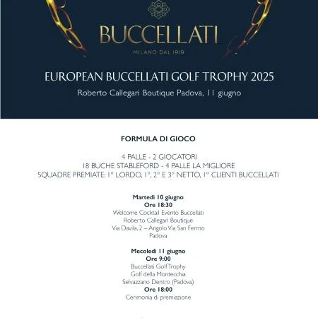 SAVE THE DATE! EUROPEAN BUCCELLATI GOLF TROPHY 2025...ELEGANZA IN MOVIMENTO
