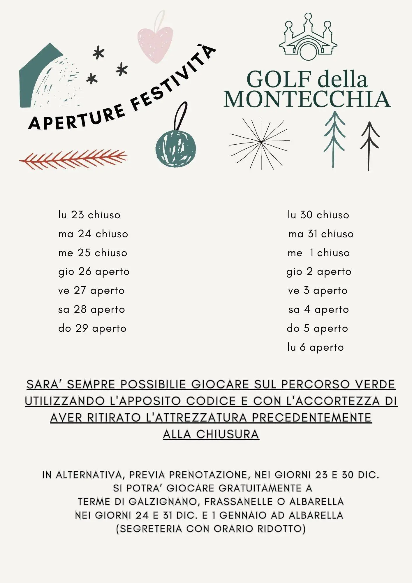 Aperture festività natalizie Montecchia